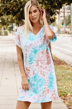 Tie Dye V-Neck Dress | Multicolour