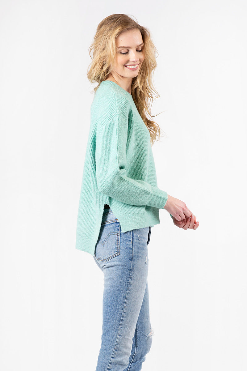 Emma Ribbed Sweater | Aqua
