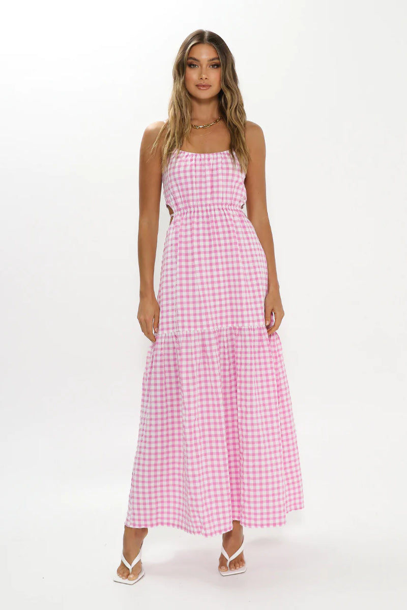 Elyse Maxi Dress | Pink Gingham