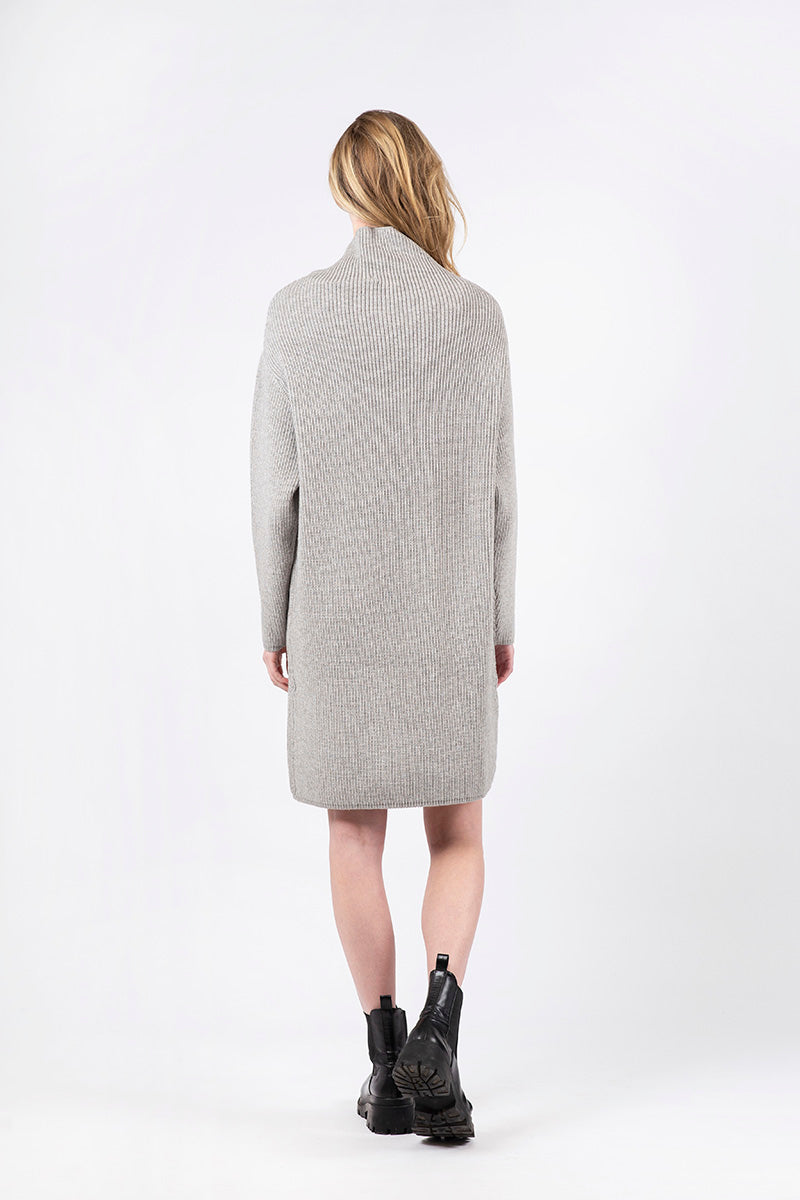 Finny Ribbed Sweater Dress | Light Grey