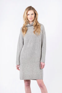 Finny Ribbed Sweater Dress | Light Grey