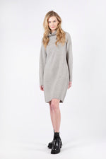 Finny Ribbed Sweater Dress | Light Grey