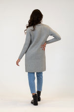 Fiona Fitted Knit Coat | Light Grey