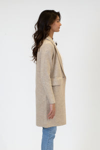 Fiona Fitted Knit Coat | Sand