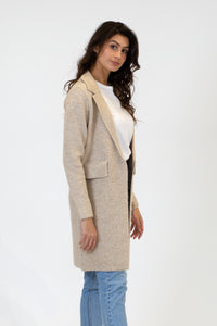 Fiona Fitted Knit Coat | Sand