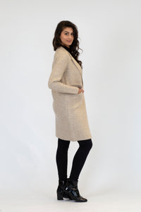 Fiona Fitted Knit Coat | Sand