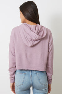 Anya Gratitude Is Everything Crop Hoodie | Bright Lilac