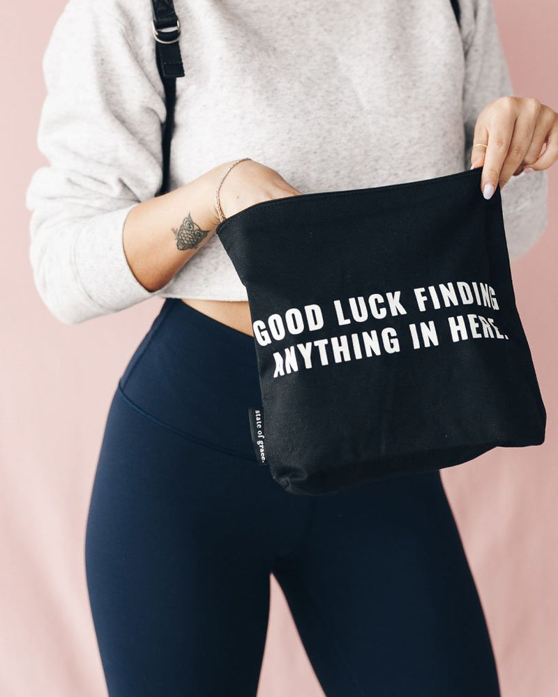 GOOD LUCK ZIP BAG | Black