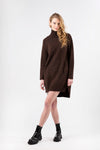 Holmes Turtleneck Sweater Dress | Brown