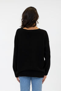 Issy V-Neck Sweater | Black