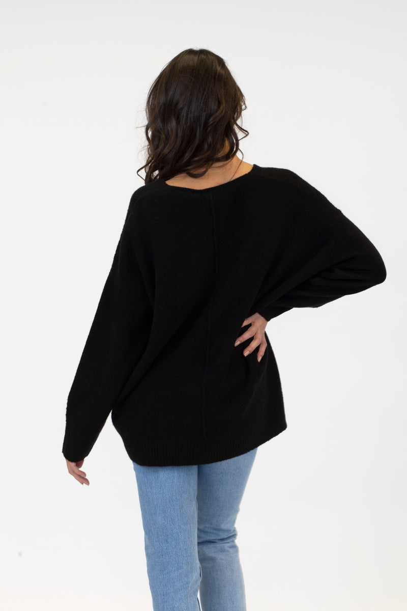 Issy V-Neck Sweater | Black