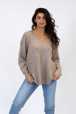 Issy V-Neck Sweater | Medium Oatmeal