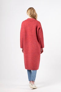 Jimmi Long Coat w/ Pockets | Red Marl