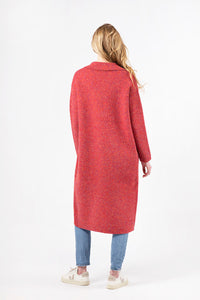 Jimmi Long Coat w/ Pockets | Red Marl