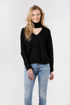 Joelle Mock Neck Sweater w/ Cutout | Black