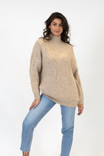 Julie Mock Neck Sweater | Sand