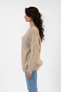 Julie Mock Neck Sweater | Sand