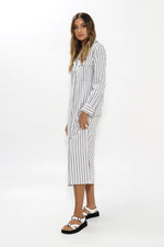 Jadana Shirt Dress | Grey Stripe