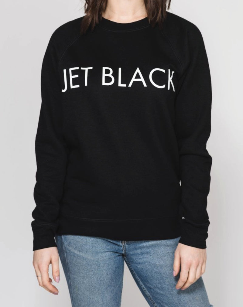 "JET BLACK" Classic Crew Neck Sweatshirt | Black
