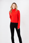 Mabel Mock Neck Lightweight Sweater | Bright Orange