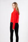 Mabel Mock Neck Lightweight Sweater | Bright Orange