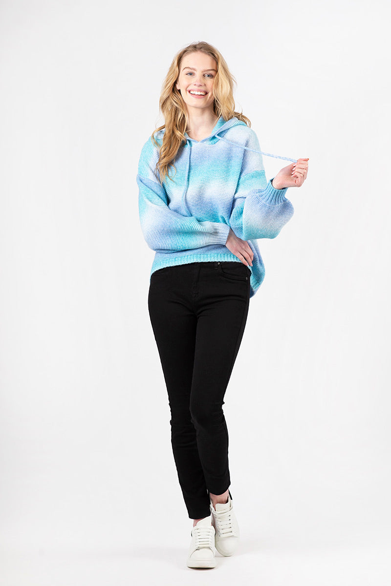 Maxi Ombre Hoody | Turquoise Marl