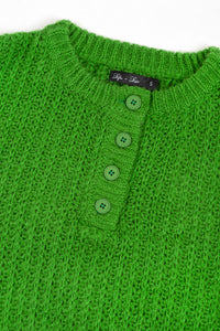 Mumbai Ribbed Henley Sweater | Green