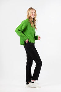 Mumbai Ribbed Henley Sweater | Green