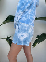 Velour Shorts | Sky Blue Cloud Dye
