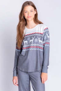 Family Fairisle L/S Top | Heather Charcoal