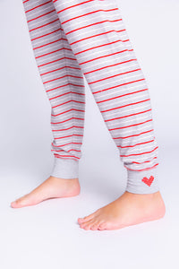 Frosted Fairisle Jammie Pant Stripes | Heather Grey