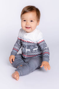 Infant Family Fairisle Romper | Heather Charcoal