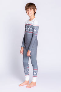 Kids Family Fairisle PJ Set | Heather Charcoal