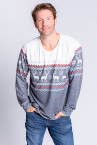 Men's Family Fairisle L/S Top | Heather Charcoal