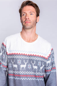 Men's Family Fairisle L/S Top | Heather Charcoal