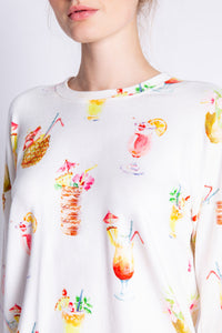 Let's Get Tropical Drinks L/S Top | Ivory