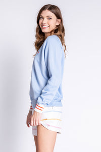 Happy Days Are Here L/S Top | Ice Blue