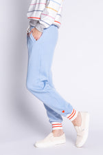 Happy Days Are Here Solid Banded Pant | Ice Blue