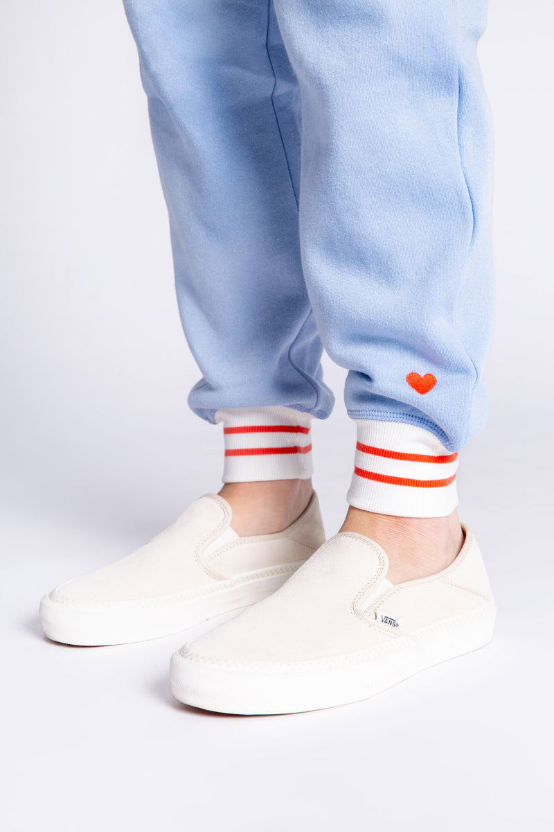 Happy Days Are Here Solid Banded Pant | Ice Blue
