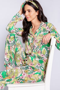 Playful Prints Tropical PJ Set | Coral