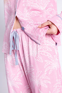 Playful Prints Palm Tree PJ Set | Lilac Rose