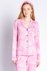 Playful Prints Palm Tree PJ Set | Lilac Rose