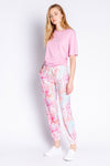 Peachy Party Tropical Banded Pant | Pink Multi
