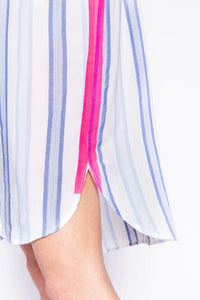 Take Me To Tulum Nightshirt | White & Blue Stripes