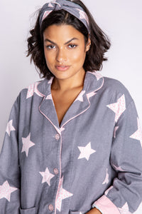 Flannel Stars PJ Set | Grey