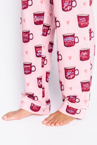 Flannel Coffee PJ Set | Pink Mist