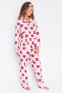 Flannel Coffee PJ Set | Pink Mist