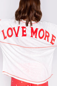 Cozy in Love Long Sleeve Top | Ivory & Red