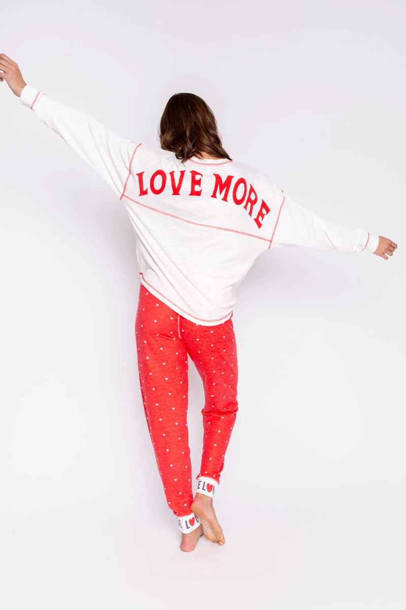 Cozy in Love Long Sleeve Top | Ivory & Red
