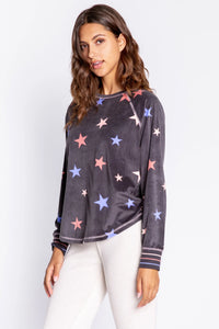 Starry Sunsets Long Sleeve Top | Charcoal